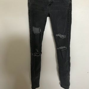 Black ripped skinny jeans from Abercrombie & Fitch
